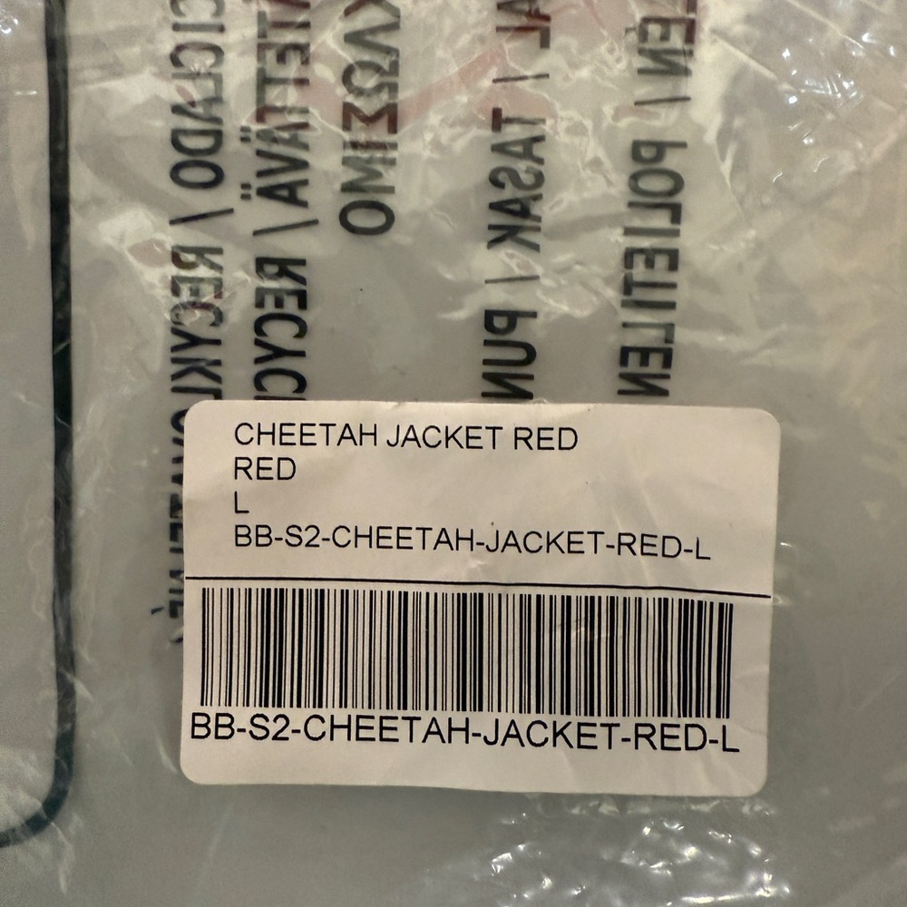 Bogey Boys mens Animal Spot  Cheetah Zip Jacket in Cheetah/Red Size Large - Picture 10 of 10